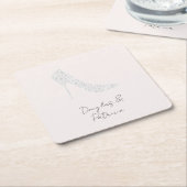 Blush Diamond Hoge Hak Schoen Bruiloft Kartonnen Onderzetters (Schuin)