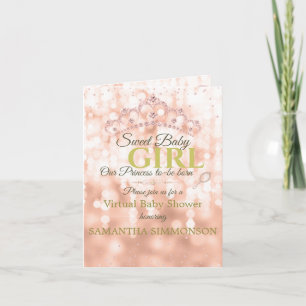 Blush Diamond Roos Gold Script Baby shower gevouwe