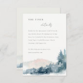 BLUSH DONKERBLAUWE BERGPINE BRUILOFT DETAILS INFORMATIEKAARTJE (Voorkant / Achterkant)