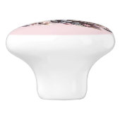 Blush Dove Nest met bloemen en olijftakken Keramische Knop (Zijkant)