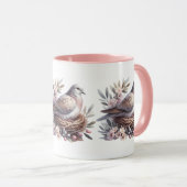 Blush Dove Nest met bloemen en olijftakken Mok (Voorkant rechts)