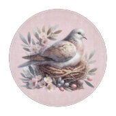 Blush Dove Nest met bloemen en olijftakken Snijplank (Voorkant)