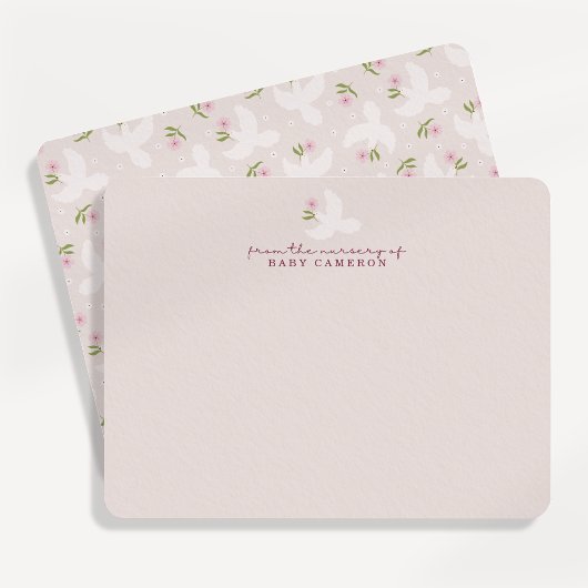 Blush Dove Nursery Note Card Kaart