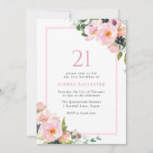 Blush Dreams Floral Womans 21ste verjaardag Kaart (Voorkant)