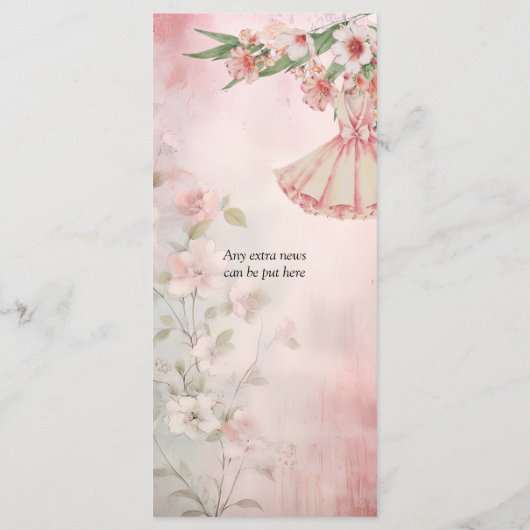  Blush Dress Wedding Menu (Achterkant)