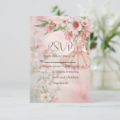 Blush Dress Wedding RSVP Kaartje (Staand voorkant)