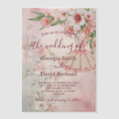  Blush Dress Wedding Vellum Uitnodigingen (Voorkant)