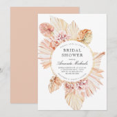 Blush Dried Palm Leaves Boho Chic Vrijgezellenfees Kaart (Voorkant / Achterkant)