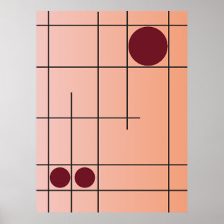 Blush Drift No. 1 Roze en Bourgondië Geometrische Poster