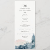 BLUSH DUSKY BLUE MOUNTAIN WEDDING CEREMONY PROGRAM MENU (Voorkant)
