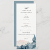 BLUSH DUSKY BLUE MOUNTAIN WEDDING CEREMONY PROGRAM MENU (Voorkant / Achterkant)