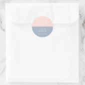 Blush Dusty Blue Monogram Minimalistische Wedding  Ronde Sticker (Tas)