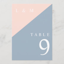 Blush Dusty Blue Monogram Trouwtafel Nummer
