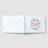 Blush Dusty Blue Waterverf Bat Mitzvah Gastenboek (Volledig)