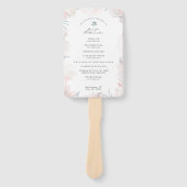 Blush Dusty Blue Waterverf Floral Wedding Program Handwaaier (Voorkant)