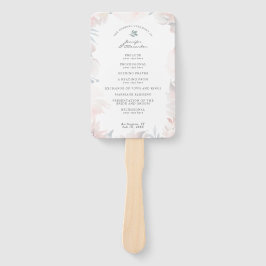 Blush Dusty Blue Waterverf Floral Wedding Program Handwaaier