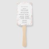 Blush Dusty Blue Waterverf Floral Wedding Program Handwaaier (Achterkant)