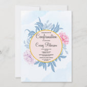 Blush Dusty Blue Waterverf Succulent bevestiging Kaart (Voorkant)