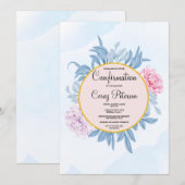 Blush Dusty Blue Waterverf Succulent bevestiging Kaart (Voorkant / Achterkant)