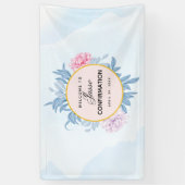 Blush Dusty Blue Waterverf Succulent Bevestiging Spandoek (Verticaal)