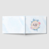 Blush Dusty Blue Waterverf Vrijgezellenfeest Gastenboek (Volledig)