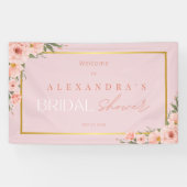 Blush Dusty Pink Floral Vrijgezellenfeest Banner (Horizontaal)