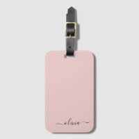Blush Dusty Pink Girly Script Monogram Naam Modern