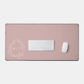 Blush Dusty Pink Girly Script Monogram Naam Modern Bureaumat (Keyboard & Muis)