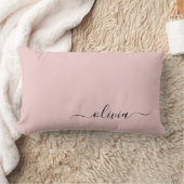 Blush Dusty Pink Girly Script Monogram Naam Modern Kussen (Deken)