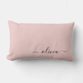 Blush Dusty Pink Girly Script Monogram Naam Modern Kussen (Voorkant)