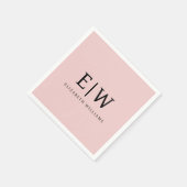 Blush Dusty Pink Girly Script Monogram Naam Modern Servet (Hoek)
