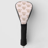Blush Dusty Pink Modern Girly Monogram Naam Golfheadcover (Voorkant)