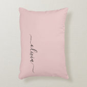 Blush Dusty Pink Modern Script Girly Monogram Naam Accent Kussen (Voorkant(Verticaal))