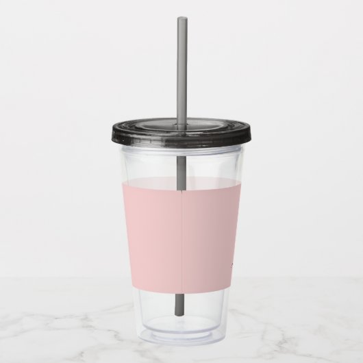 Blush Dusty Pink Modern Script Girly Monogram Naam Acryl Drinkbeker (Rechts)