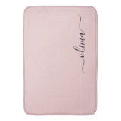 Blush Dusty Pink Modern Script Girly Monogram Naam Badmat (Voorkant Verticaal)