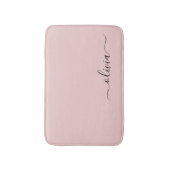 Blush Dusty Pink Modern Script Girly Monogram Naam Badmat (Voorkant Verticaal)