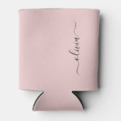 Blush Dusty Pink Modern Script Girly Monogram Naam Blikjeskoeler (Voorkant)