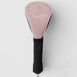 Blush Dusty Pink Modern Script Girly Monogram Naam Golfheadcover