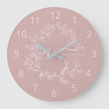 Blush Dusty Pink Modern Script Girly Monogram Naam