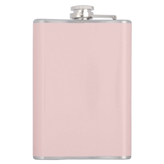 Blush Dusty Pink Modern Script Girly Monogram Naam Heupfles (Achterkant)