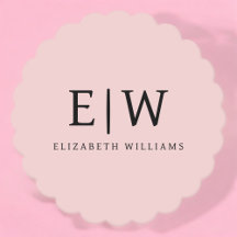 Blush Dusty Pink Modern Script Girly Monogram Naam