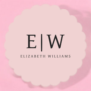 Blush Dusty Pink Modern Script Girly Monogram Naam Kartonnen Onderzetters