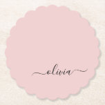 Blush Dusty Pink Modern Script Girly Monogram Naam Kartonnen Onderzetters<br><div class="desc">Blush Dusty Pink Simple Script Monogram Name Paper Onderzetters. Dit maakt het perfecte afstuderen,  de verjaardag,  de bruiloft,  het vrijgezellenfeest,  de verjaardag,  het baby shower of het bachelorette feest cadeau voor iemand die van glam luxe en chic stijlen houdt.</div>