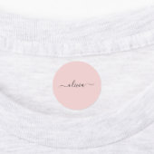 Blush Dusty Pink Modern Script Girly Monogram Naam Labels (Aangebracht)