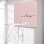 Blush Dusty Pink Modern Script Girly Monogram Naam Mini Basketbalbord<br><div class="desc">Blush Dusty Pink Simple Script Naam Mini Basketball Hoop. Dit maakt de perfecte liefhebbende 16 verjaardag,  bruiloft,  vrijgezellenfeest,  verjaardagsdag,  baby shower of vrijgezellenfeest voor iemand die van luxe glam en stijl houdt.</div>