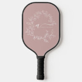 Blush Dusty Pink Modern Script Girly Monogram Naam Pickleball Paddle (Achterkant)