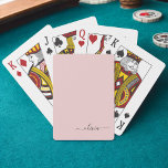 Blush Dusty Pink Modern Script Girly Monogram Naam Pokerkaarten<br><div class="desc">Blush Dusty Pink Simple Script Monogram Name Play Cards. Dit maakt de perfecte liefhebbende 16 verjaardag,  bruiloft,  vrijgezellenfeest,  verjaardagsdag,  baby shower of vrijgezellenfeest voor iemand die van luxe glam en stijl houdt.</div>