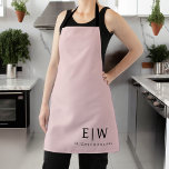 Blush Dusty Pink Modern Script Girly Monogram Naam Schort<br><div class="desc">Blush Dusty Pink Monogram Name Apron. Dit maakt de perfecte liefhebbende 16 verjaardag,  bruiloft,  vrijgezellenfeest,  verjaardagsdag,  baby shower of vrijgezellenfeest voor iemand die van luxe glam en stijl houdt.</div>