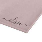 Blush Dusty Pink Modern Script Girly Monogram Naam Snijplank (Hoek)