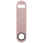 Blush Dusty Pink Modern Script Girly Monogram Naam Speed Flessenopener (Achterkant)